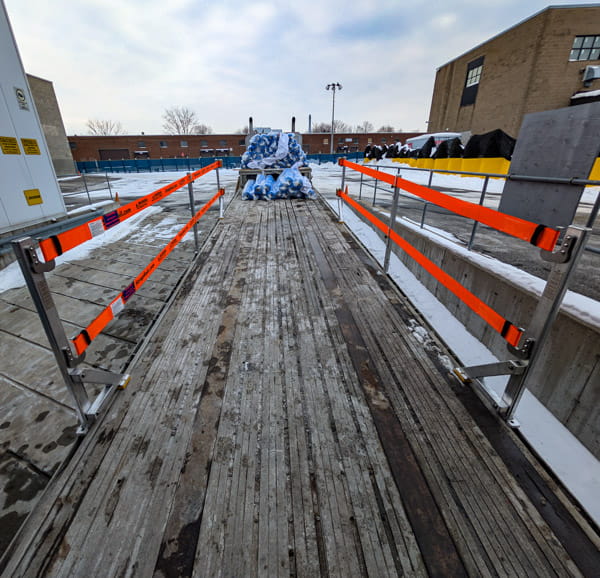TrukRail.com TrukRail protects the edge of a flatbed deck.